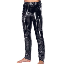 Lade das Bild in den Galerie-Viewer, Herren Lackhose Skinny Fit Schwarz Clubwear "Abalo"