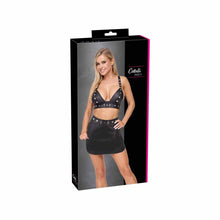 Lade das Bild in den Galerie-Viewer, Damen Outfit Set in Lederoptik mit BH-Top &amp; Minirock "Nikla"