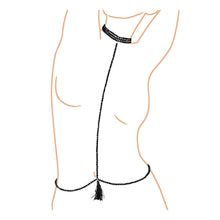 Lade das Bild in den Galerie-Viewer, Halsband mit Bikinikette, schwarze Perlen S-L
