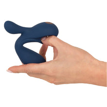 Lade das Bild in den Galerie-Viewer, Silikon Mini Rabbit Vibrator mit praktischem Halte-Ring - 15 cm