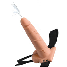 Lade das Bild in den Galerie-Viewer, Umschnalldildo mit Spritz-Funktion, Strap-On 21,6cm
