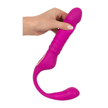 Lade das Bild in den Galerie-Viewer, Silikon Stoß-Vibrator mit Klopf-Impulsen + Klitoris-Arm - 40cm