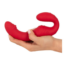 Lade das Bild in den Galerie-Viewer, Silikon Strap-on-Doppelvibrator - Gurtlos mit Fernbedienung - 19 cm
