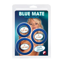 Lade das Bild in den Galerie-Viewer, 3er Penisringe-Set aus Silikon, Blue Mate Cockring
