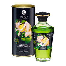 Lade das Bild in den Galerie-Viewer, Luxus Massageöl mit kribbelndem Wärme-Effekt im Grüntee-Aroma - 100ml
