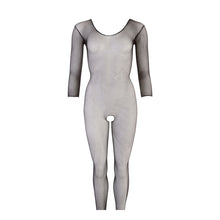 Lade das Bild in den Galerie-Viewer, Langarm Netz-Catsuit ouvert S-L schwarz &quot;Mira&quot;
