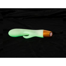 Lade das Bild in den Galerie-Viewer, Silikon Rabbit-Vibrator mit Noppen - leuchtet im Dunkeln - 19,5 cm
