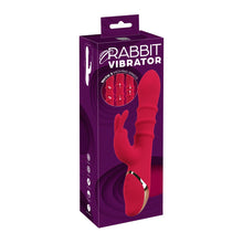 Lade das Bild in den Galerie-Viewer, Rabbitvibrator mit 3 Massage-Ringen, Wasserdicht - 23,7 cm
