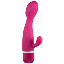 Lade das Bild in den Galerie-Viewer, Silikon G-Punkt Vibrator mit Klitoris-Reizarm, 21cm &quot;Pink Leaf&quot;
