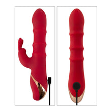 Lade das Bild in den Galerie-Viewer, Rabbitvibrator mit 3 Massage-Ringen, Wasserdicht - 23,7 cm
