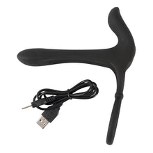 Lade das Bild in den Galerie-Viewer, Penis- und Hodenring mit Vibrator und Vibro-Klitoris-Stimulator
