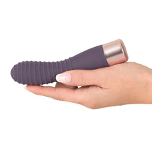 Lade das Bild in den Galerie-Viewer, Elegant Vibrator aus Silikon, gerillter Schaft, 15cm &quot;Flexy Vibe&quot;
