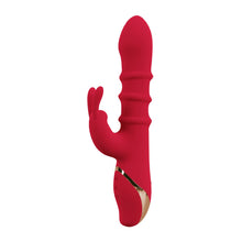 Lade das Bild in den Galerie-Viewer, Rabbitvibrator mit 3 Massage-Ringen, Wasserdicht - 23,7 cm
