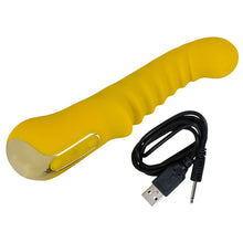 Lade das Bild in den Galerie-Viewer, G-Punkt-Vibrator mit gebogenem Massagekopf und Reiz-Rillen - 20 cm
