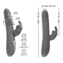 Lade das Bild in den Galerie-Viewer, Silikon Rabbit Stoßvibrator mit Klitorisvibrator, wasserdicht - 26cm