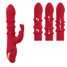 Lade das Bild in den Galerie-Viewer, Rabbitvibrator mit 3 Massage-Ringen, Wasserdicht - 23,7 cm
