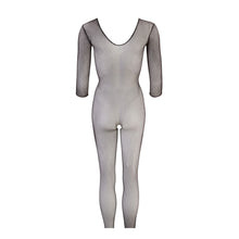 Lade das Bild in den Galerie-Viewer, Langarm Netz-Catsuit ouvert S-L schwarz &quot;Mira&quot;
