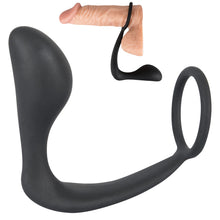 Lade das Bild in den Galerie-Viewer, Penisring mit Anal-Plug 10cm
