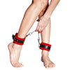 Spalt-Leder Fußfesseln rot, 5,5 cm breit