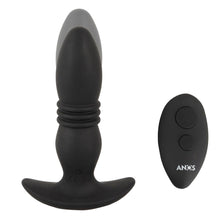 Lade das Bild in den Galerie-Viewer, Vibro-Analplug mit kräftiger Stoßfunktion und Fernbedienung - 14,4 cm
