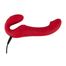 Lade das Bild in den Galerie-Viewer, Silikon Strap-on-Doppelvibrator - Gurtlos mit Fernbedienung - 19 cm
