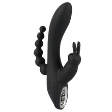Lade das Bild in den Galerie-Viewer, Silikon Rabbit-Vibrator mit Klitoris- und Anus-Stimulator, 10 Vibrationsmodi   --DHL--
