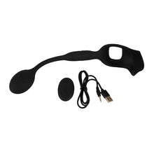 Lade das Bild in den Galerie-Viewer, Penis-Hodenring mit Vibro-Analplug und kabelloser Fernbedienung
