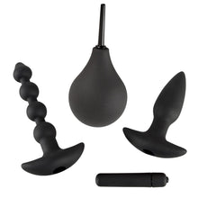 Lade das Bild in den Galerie-Viewer, 4-tlg. Anal-Set, mit Vibro Bullet und Intimdusche
