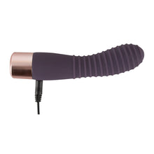 Lade das Bild in den Galerie-Viewer, Elegant Vibrator aus Silikon, gerillter Schaft, 15cm &quot;Flexy Vibe&quot;
