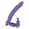Sandwich Sex - Penisring mit Dildo und Klitoris-Bunny - 16 cm