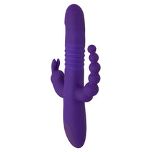 Lade das Bild in den Galerie-Viewer, Triple Vibrator mit Stoßfunktion und Klitoris- und Analvibrator - 26cm
