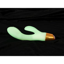 Lade das Bild in den Galerie-Viewer, Silikon Rabbit-Vibrator mit Noppen - leuchtet im Dunkeln - 19,5 cm
