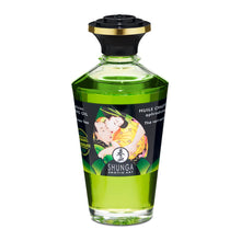 Lade das Bild in den Galerie-Viewer, Luxus Massageöl mit kribbelndem Wärme-Effekt im Grüntee-Aroma - 100ml
