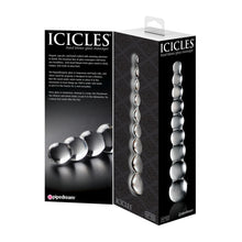 Lade das Bild in den Galerie-Viewer, Icicles No. 2 Glas Dildo mit 9 Reizkugeln - 22,5 cm
