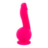 Kraftvoller Vibrator Pink im Penis-Look mit Saugfuß - 19 cm