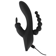 Lade das Bild in den Galerie-Viewer, Silikon Rabbit-Vibrator mit Klitoris- und Anus-Stimulator, 10 Vibrationsmodi   --DHL--
