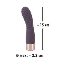 Lade das Bild in den Galerie-Viewer, Elegant Vibrator aus Silikon, gerillter Schaft, 15cm &quot;Flexy Vibe&quot;
