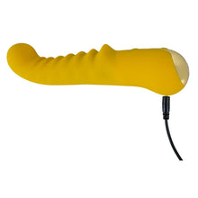 Lade das Bild in den Galerie-Viewer, G-Punkt-Vibrator mit gebogenem Massagekopf und Reiz-Rillen - 20 cm
