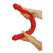 Lade das Bild in den Galerie-Viewer, Doppel-Dildo ultra Dong rot, biegsame 43cm
