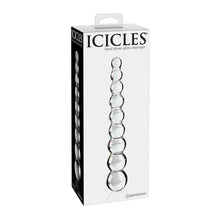 Lade das Bild in den Galerie-Viewer, Icicles No. 2 Glas Dildo mit 9 Reizkugeln - 22,5 cm
