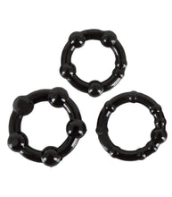 Lade das Bild in den Galerie-Viewer, Penisringe-Set schwarz "Get Hard"