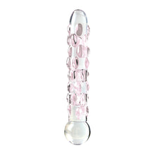 Lade das Bild in den Galerie-Viewer, Icicles No. 7 Glas Dildo mit pinkfarbenen Reiznoppen - 17,8 cm
