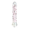 Icicles No. 7 Glas Dildo mit pinkfarbenen Reiznoppen - 17,8 cm