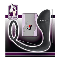Lade das Bild in den Galerie-Viewer, Penisring mit Anal-Plug 10cm
