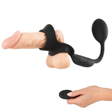 Lade das Bild in den Galerie-Viewer, Penis-Hodenring mit Vibro-Analplug und kabelloser Fernbedienung
